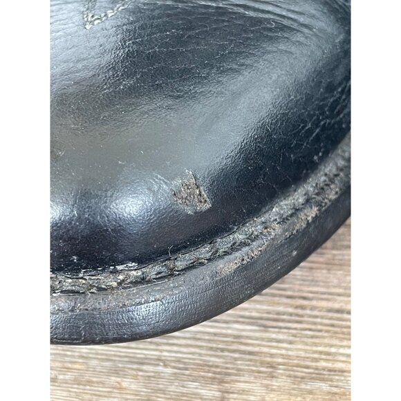 Tony Lama Black Bull hide Boots Size 8 EE Mens Style 2205 Western Leather - Picture 5 of 16